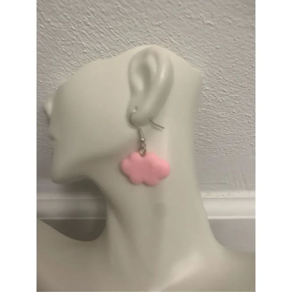 Pink Cloud Statement Earrings - Picture 2 of 3